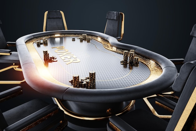 Sala De Pôquer De Mesa De Exibição Superior. Jogos De Pôquer Casino Texas  Holdem Jogos Online De Cartões De Jogo 3d Renderização 3 Ilustração Stock -  Ilustração de limpo, sucesso: 258006167