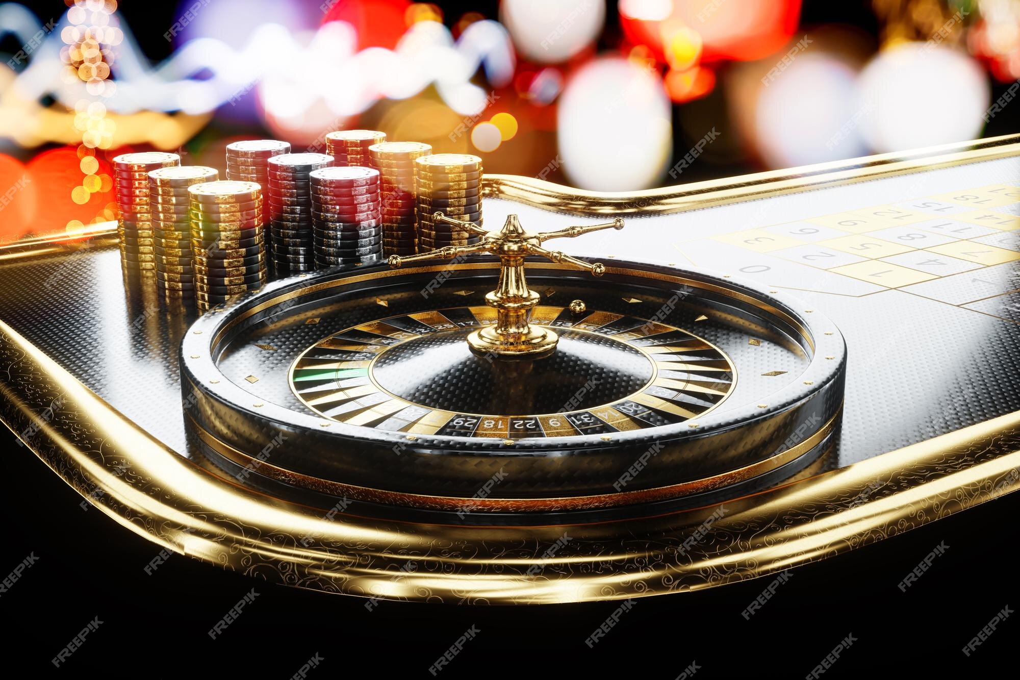 Design De Fundo De Modelo De Casino Criativo Com Chips E Roletas