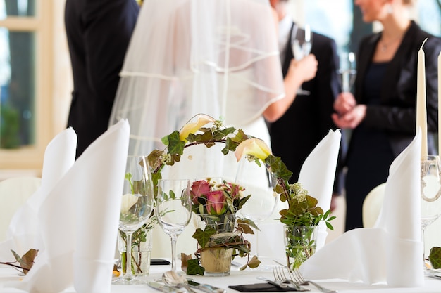 Mesa em uma festa de casamento