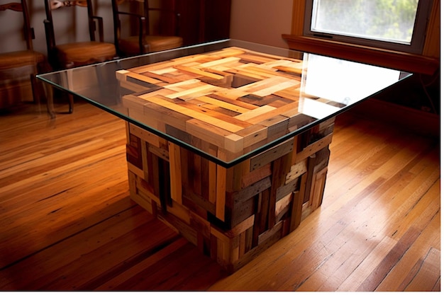 Mesa feita com tábuas