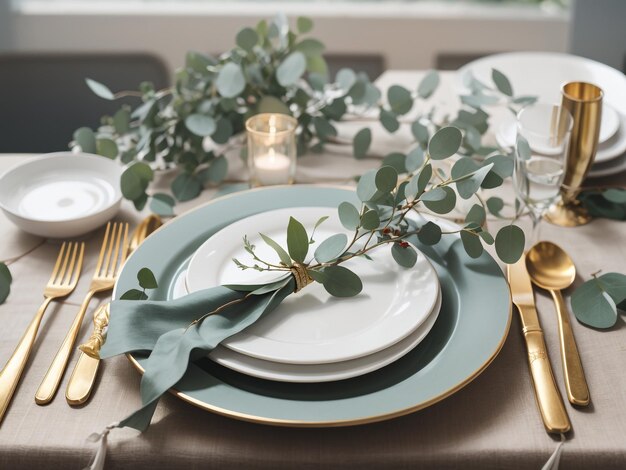 Mesa festiva de cumpleaños para bodas con elegancia dorada