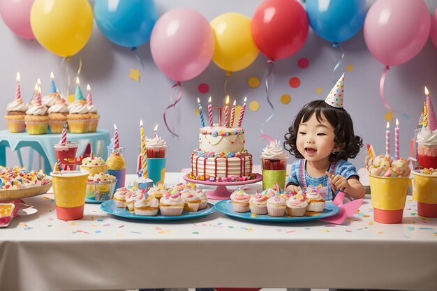 Mesa para la fiesta de cumpleaños de un niño