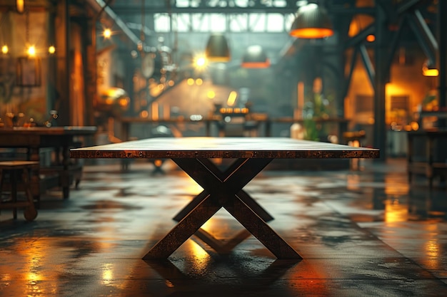 Mesa industrial rústica