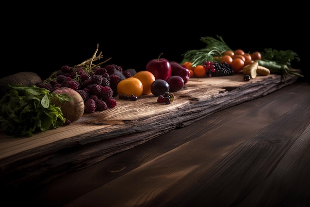 Una mesa llena de frutas y verduras.