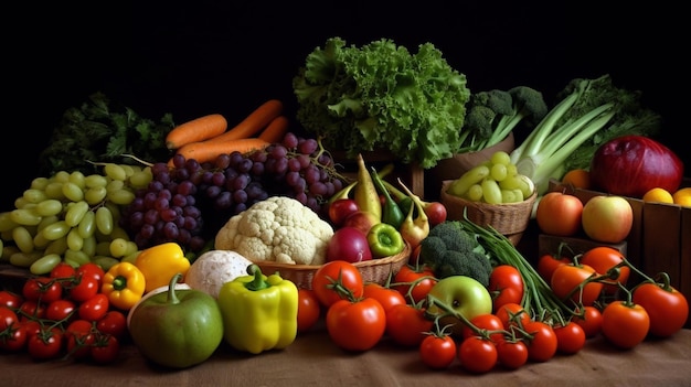 Una mesa llena de verduras incluyendo una variedad de verduras.