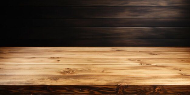 Mesa de madera aislada para exhibición de productos o montaje