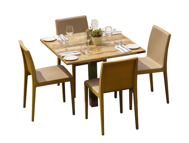Mesa de madera aislada