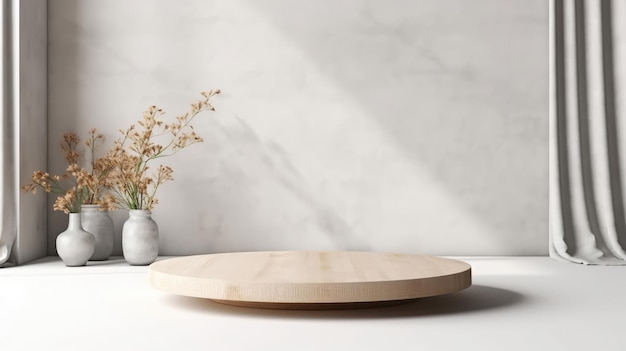 una mesa de madera blanca