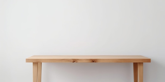 Foto una mesa de madera en blanco para exhibición de productos ia generativa