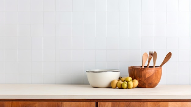 mesa de madera en la cocina