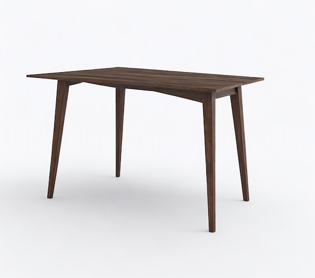 Mesa de madera moderna aislada en blanco