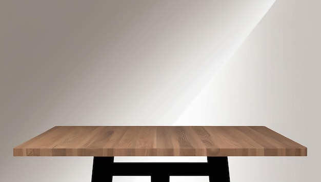 una mesa de madera con una parte superior negra que dice "f" en ella