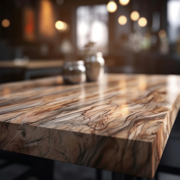 Una mesa de madera con un recipiente de metal encima.