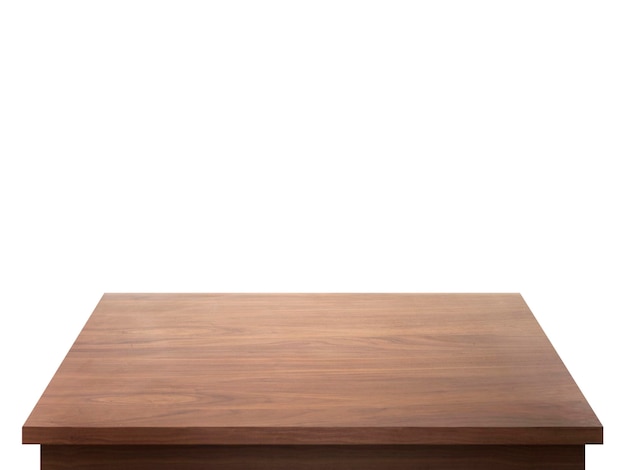 Mesa de madera sobre fondo blanco.