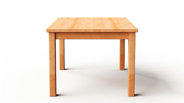 una mesa de madera con una tapa de madera y un fondo blanco