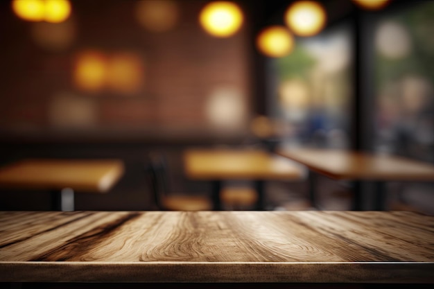 Una mesa de madera con una taza de café encima