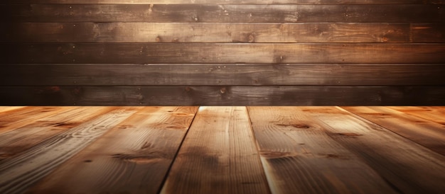 Foto mesa de madera vacía para fines de diseño