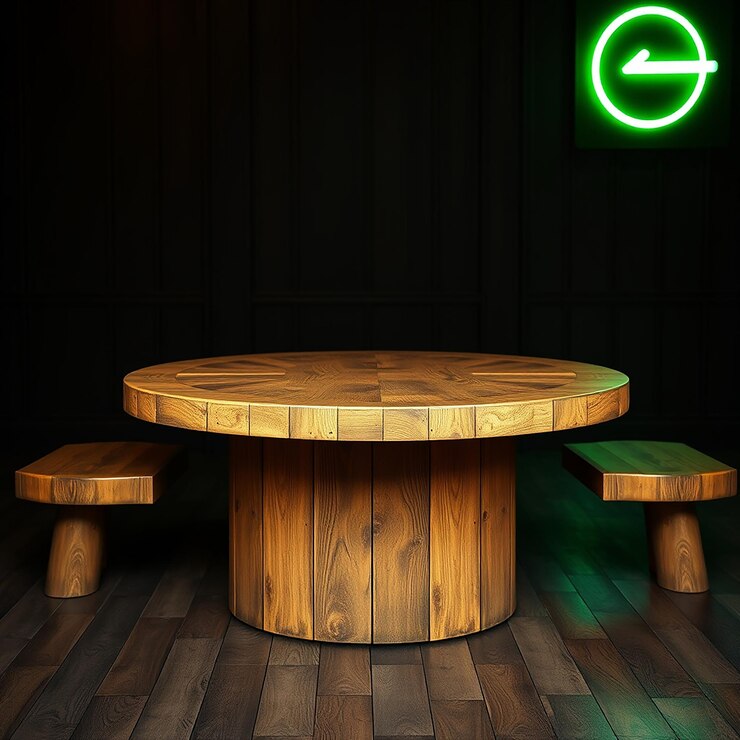 Foto mesa de madera vacía con fondo