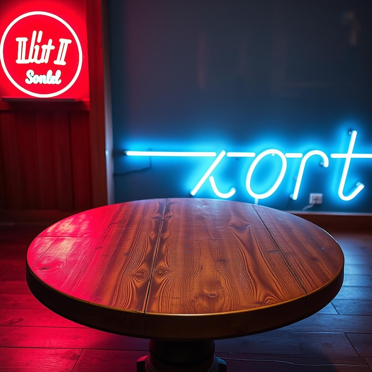 Foto mesa de madera vacía con fondo