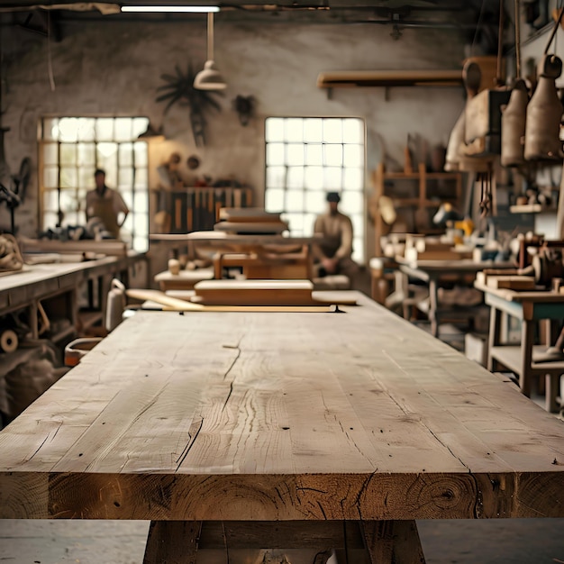 Una mesa de madera.