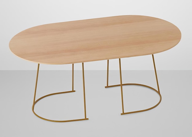 una mesa con un marco dorado y un diseño curvo
