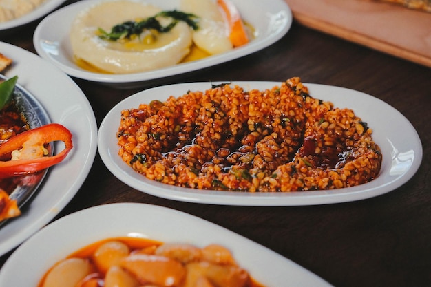 Mesa meze de cena tradicional turca y griega