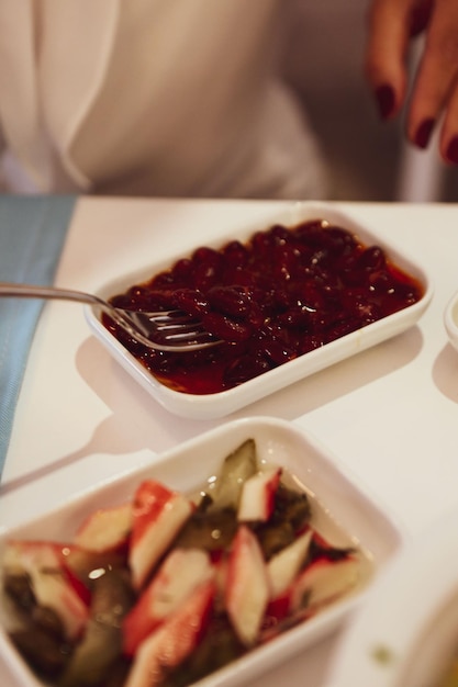 Mesa meze de cena tradicional turca y griega