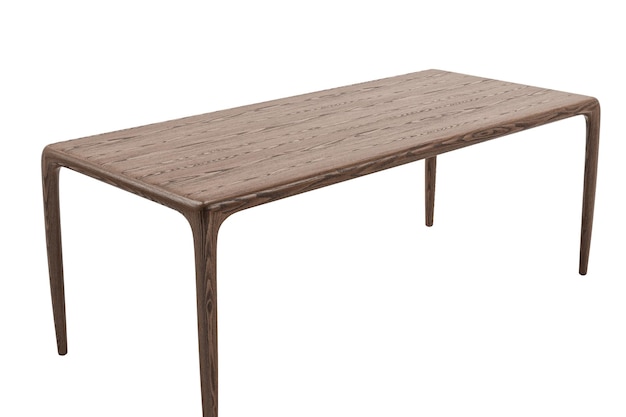 Mesa moderna de madera de estilo escandinavo aislada sobre un fondo blanco Colección de muebles