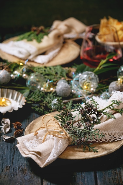 Mesa de navidad o año nuevo