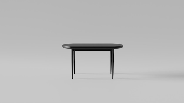 una mesa negra con una parte superior negra y una base negra