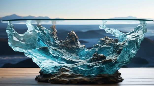 Foto mesa oceânica isolada em branco