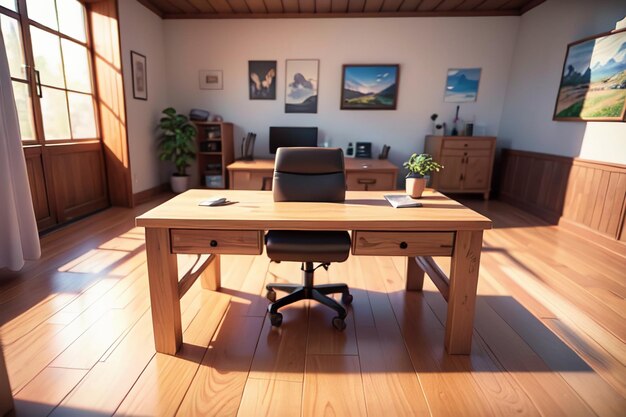 Foto mesa de oficina, mesa de conferencias, escritorio de computadora, área de trabajo, espacio interior íntimo para el trabajo duro.