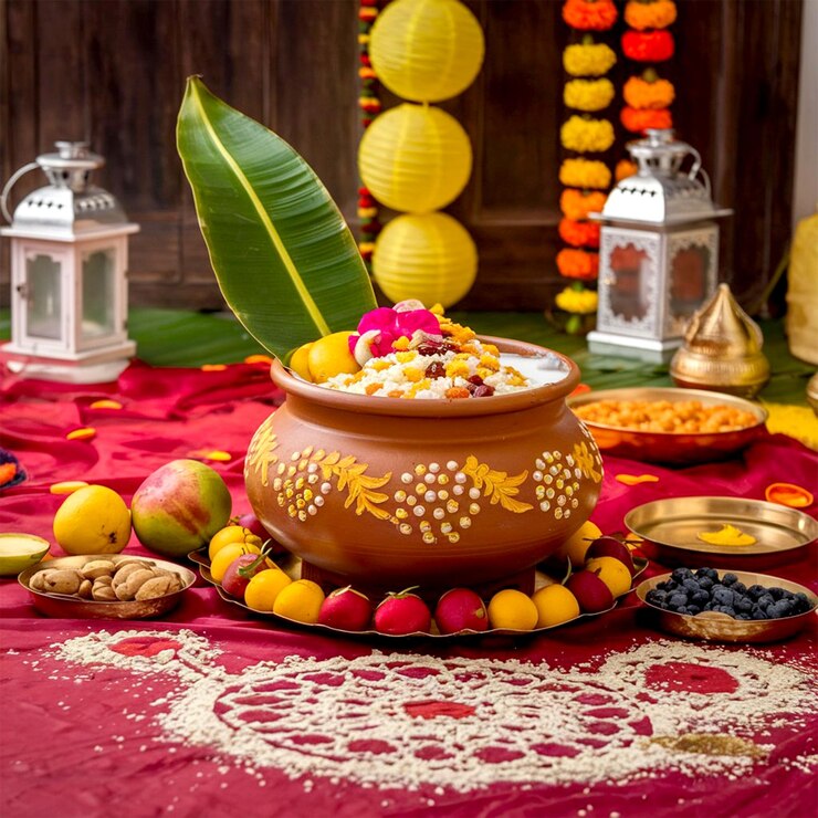 una mesa con una olla con la palabra pomegra en ella