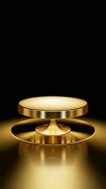 una mesa de oro con una placa de oro en ella