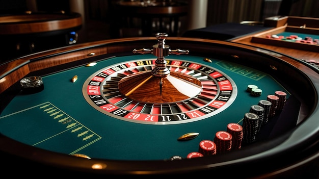 Mesa para roleta de jogo de mesa no cassino Negócio de jogo de azar e sorte Risco de cassino online