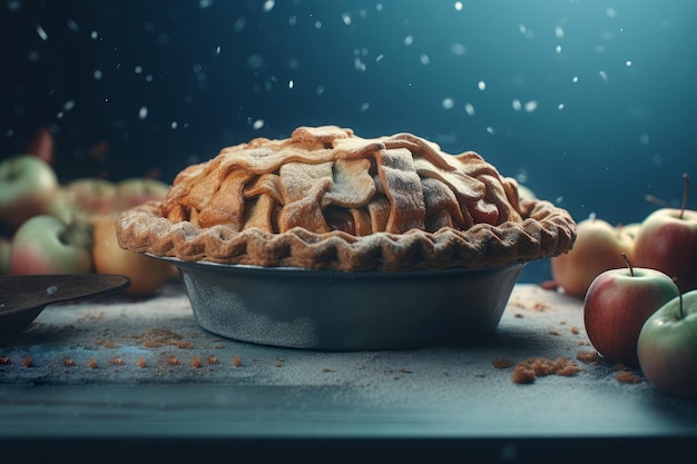 Mesa de pastel de manzana Generar Ai