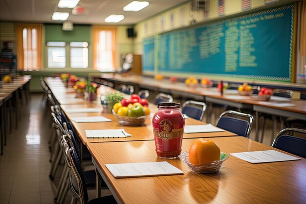 Foto una mesa con una pizarra adecuada para su uso en una oficina o un aula escolar el entorno fomenta la productividad, la creatividad y la colaboración en varios entornos ia generativa