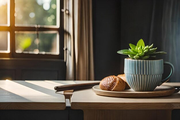 Una mesa con un plato de comida y un cuchillo en ella