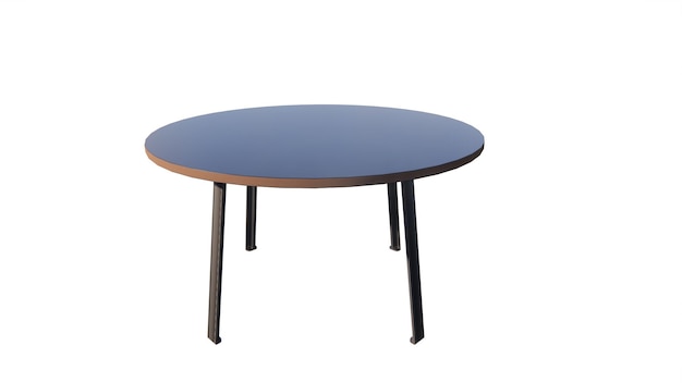 una mesa redonda con una base marrón y una base negra