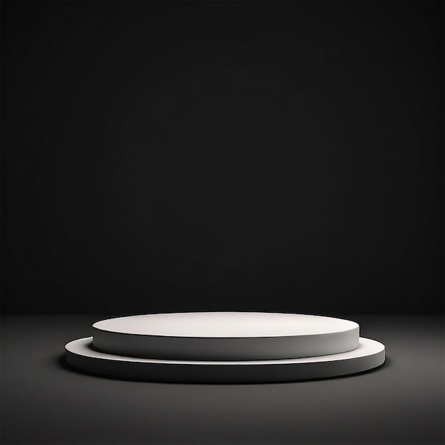 una mesa redonda blanca con una base redonda blanca y un objeto redondo blanco en ella