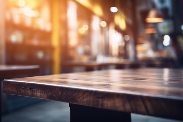 Una mesa en un restaurante con una luz encendida