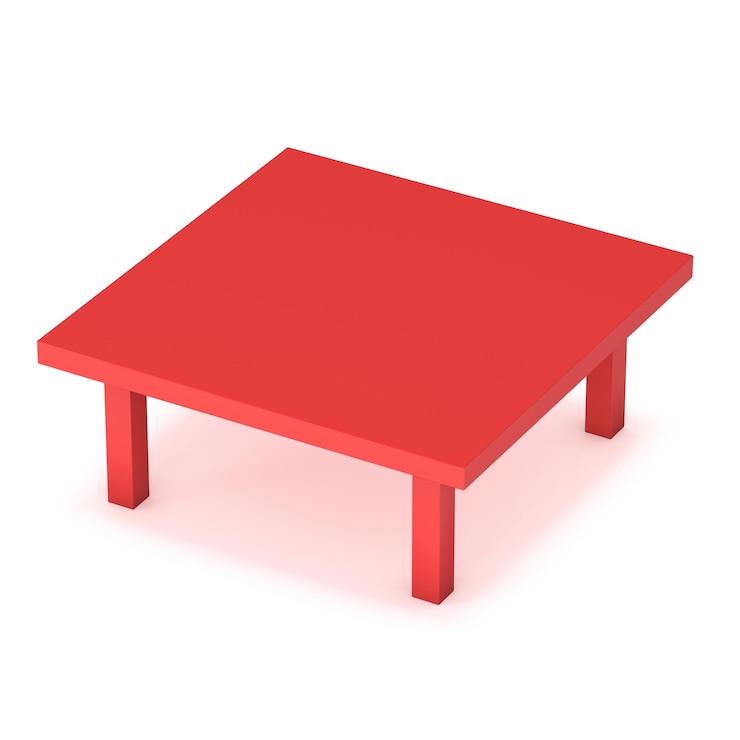 Foto mesa roja modelo 3d