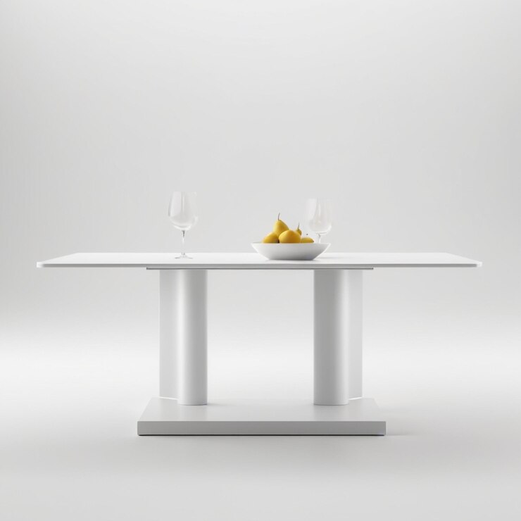 Foto una mesa con un tazón de fruta y un plato de vino en ella