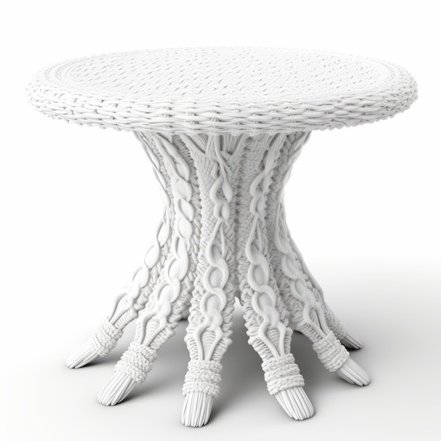 Mesa de tejido aislada sobre un fondo blanco