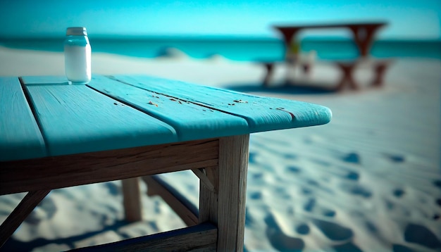 Mesa en la terraza de la playa IA generativa