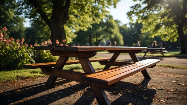 mesa vacía en el parque
