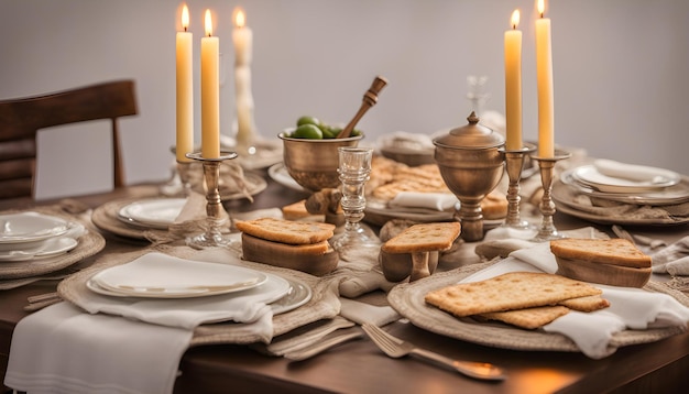 una mesa con una vela que tiene una vela en ella