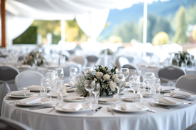 Mesas para bodas en el campo de Tirol