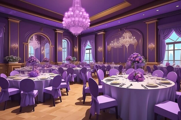 Mesas de restaurante decoradas para la celebración de la boda