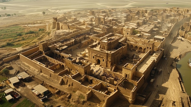 Foto mesopotamia construir duro trabajo escena épica